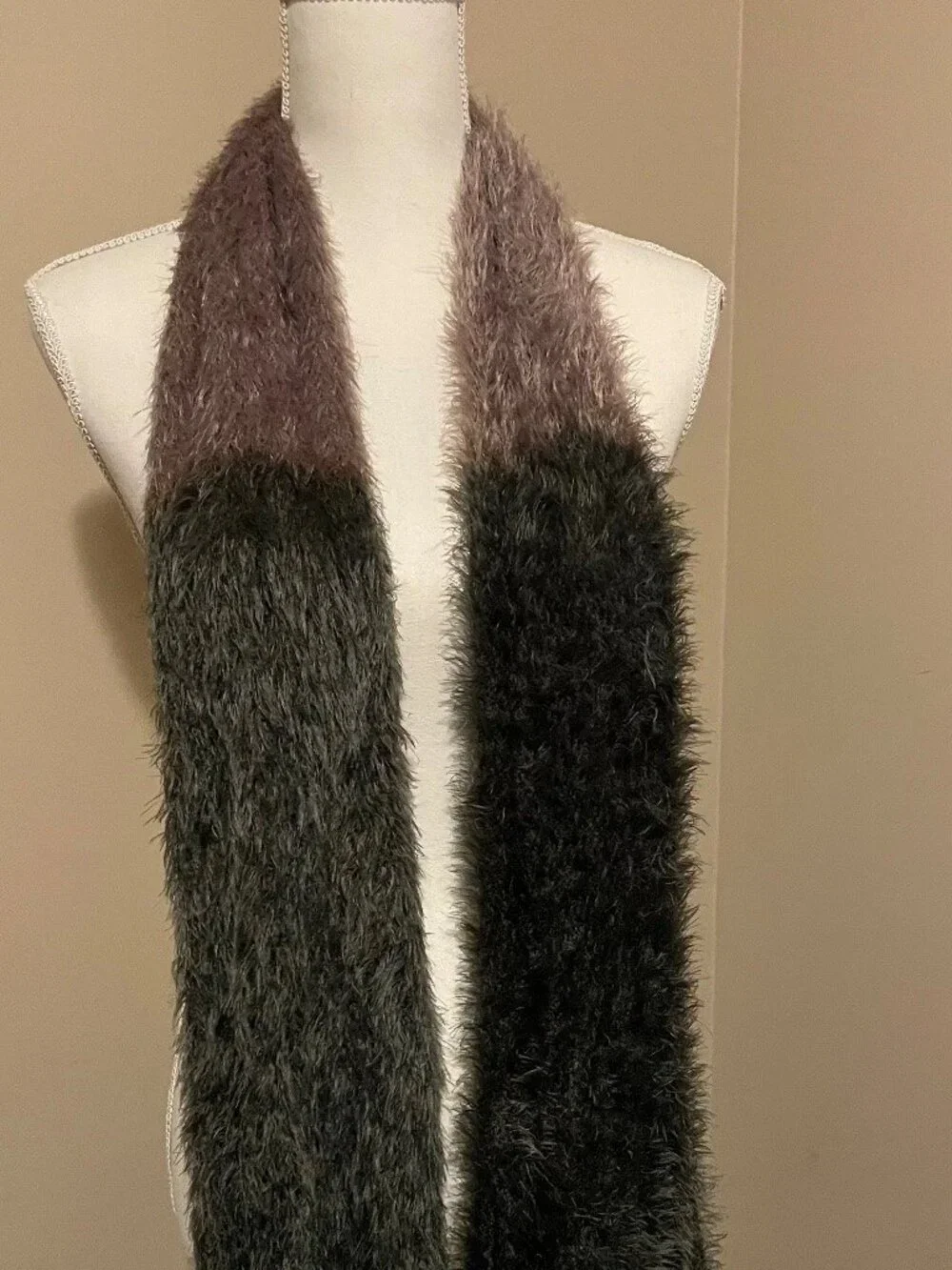 Chateau Noelle Infinity Scarf Green Brown Stretch Knit Convertible Loop NWT